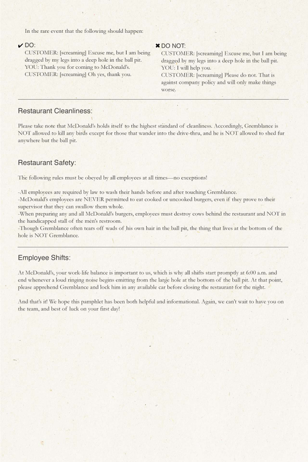 Illustration for article titled The Original McDonald’s Employee Training Manual Is A Must-Read